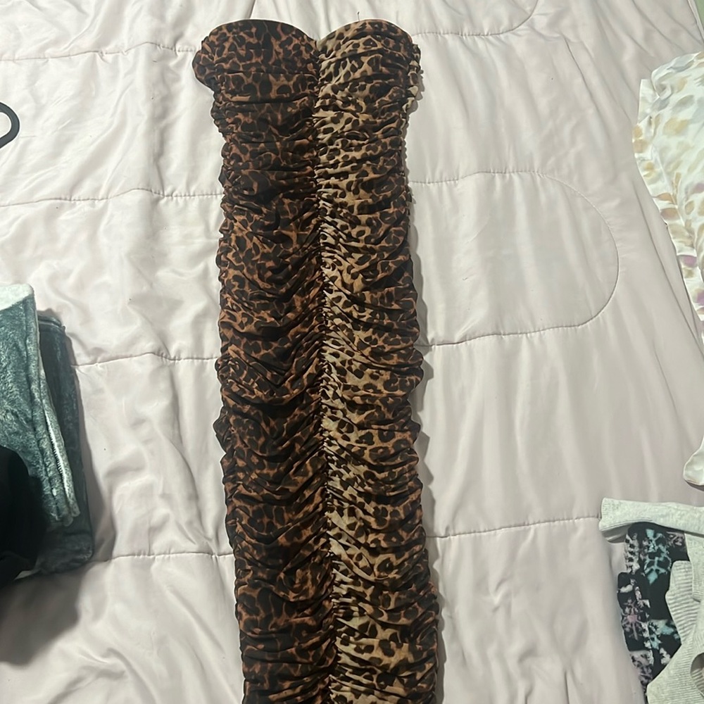 Leopard maxi tube dress size xs FASHIONOVA